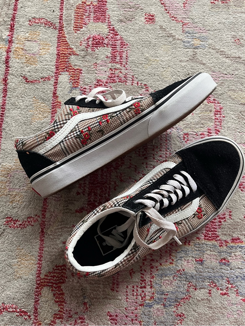 Floral embroidered vans